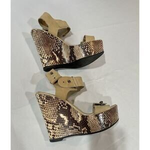 Bcbg Snakeskin Wedge Sandals 36.5